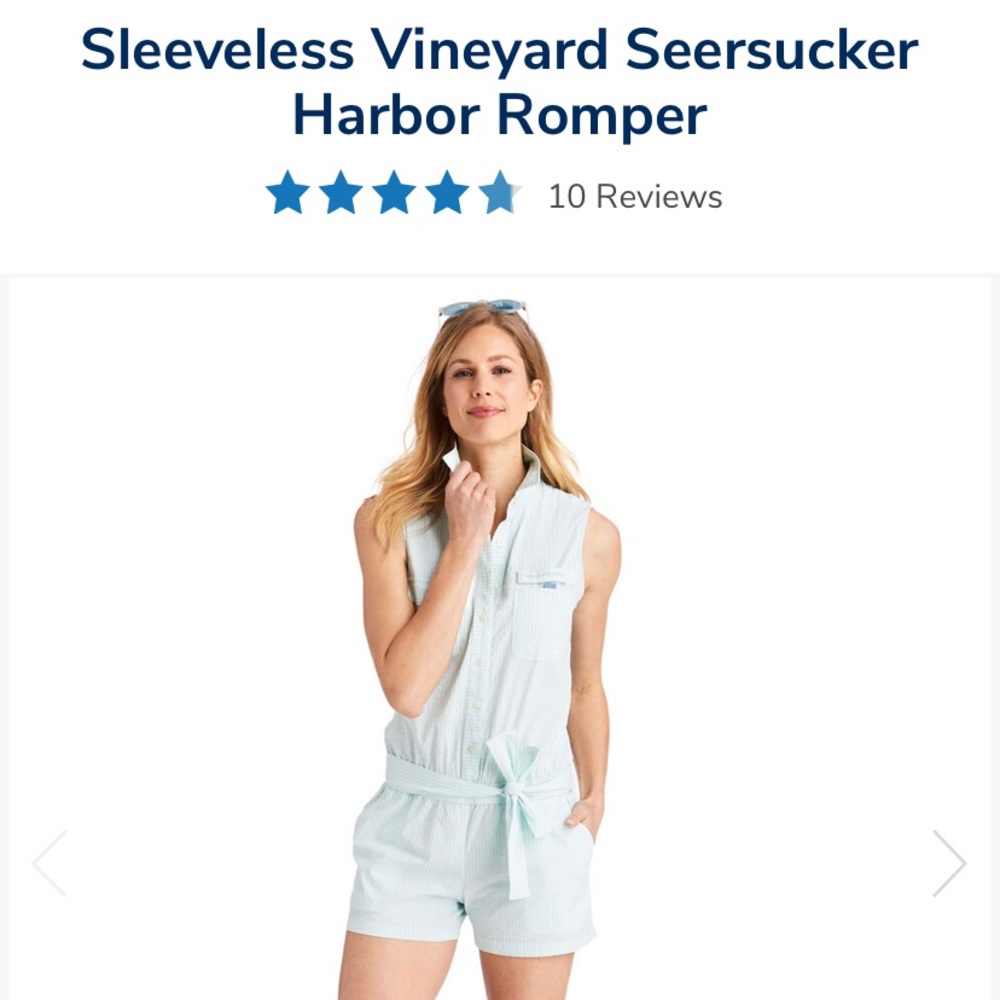 Vineyard vines sleeveless seersucker romper